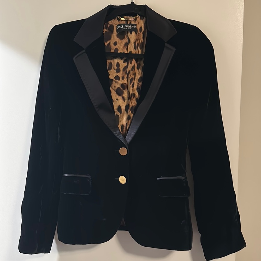 Dolce & Gabbana black velvet blazer